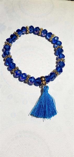 Bright Blue Tassel Bracelet