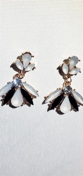 Black and White Vintage Glam Earrings