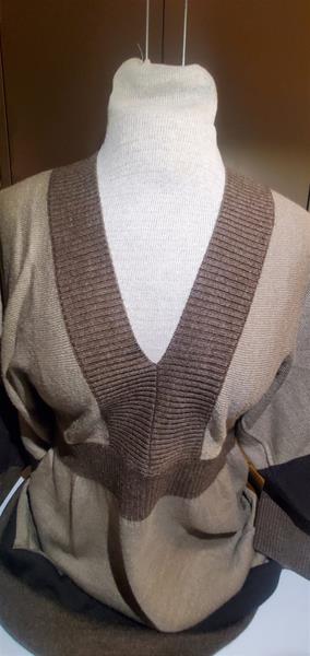 Deep Brown Two Tone Sweater Dress