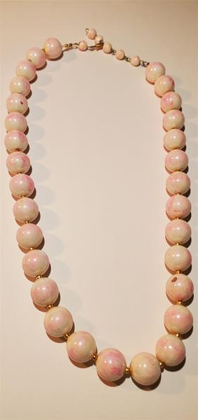 Dusty Pink and Cream Baubles Necklace