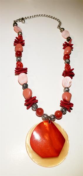 Deep Red and Eclectic Necklace