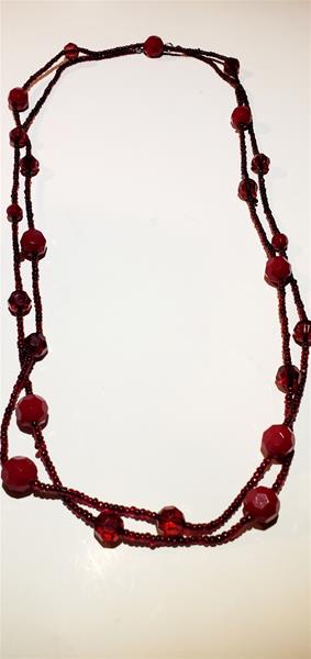 Crimson Red Beaded Necklace