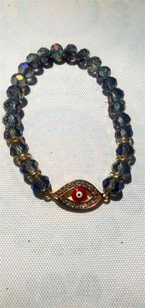 Blue Gray Bead With Eye Of Intuition Bracelet
