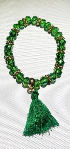 Deep Green Tassel Bracelet
