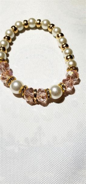 Blush and Pearl Inspired Bracelet