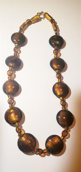Golden Brown Venecian Glass Necklace