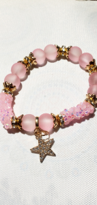 Bright Pink with Star Charm Bracelet