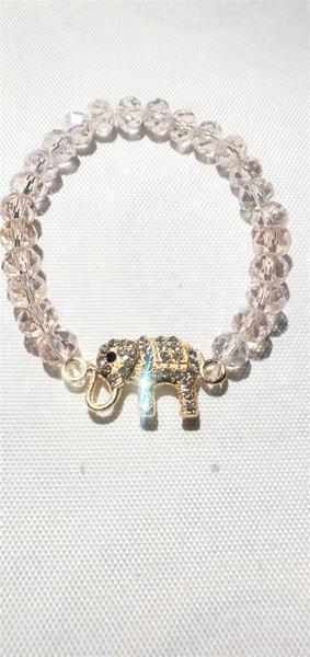 Cream Blush elephant charm bracelet