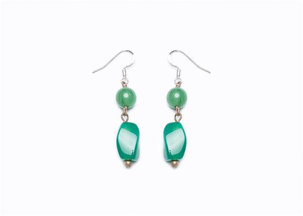 Vibrant Green Stone Earrings