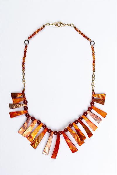 Coral Orange Earthy Necklace