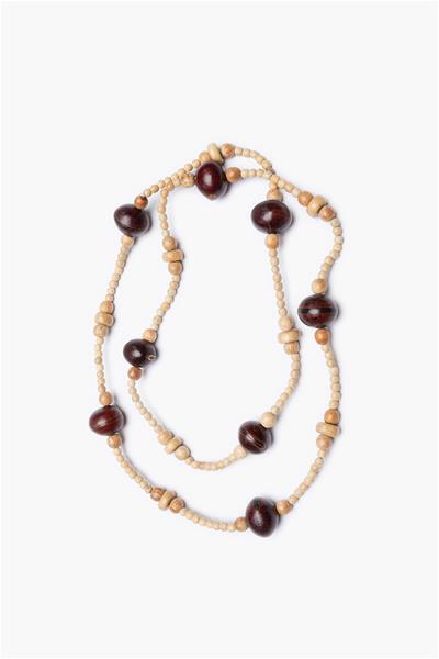 Long Woods Beads Necklace